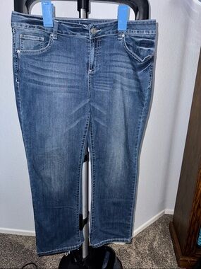 INC International Concepts Straight Leg Jeans in Medium Blue